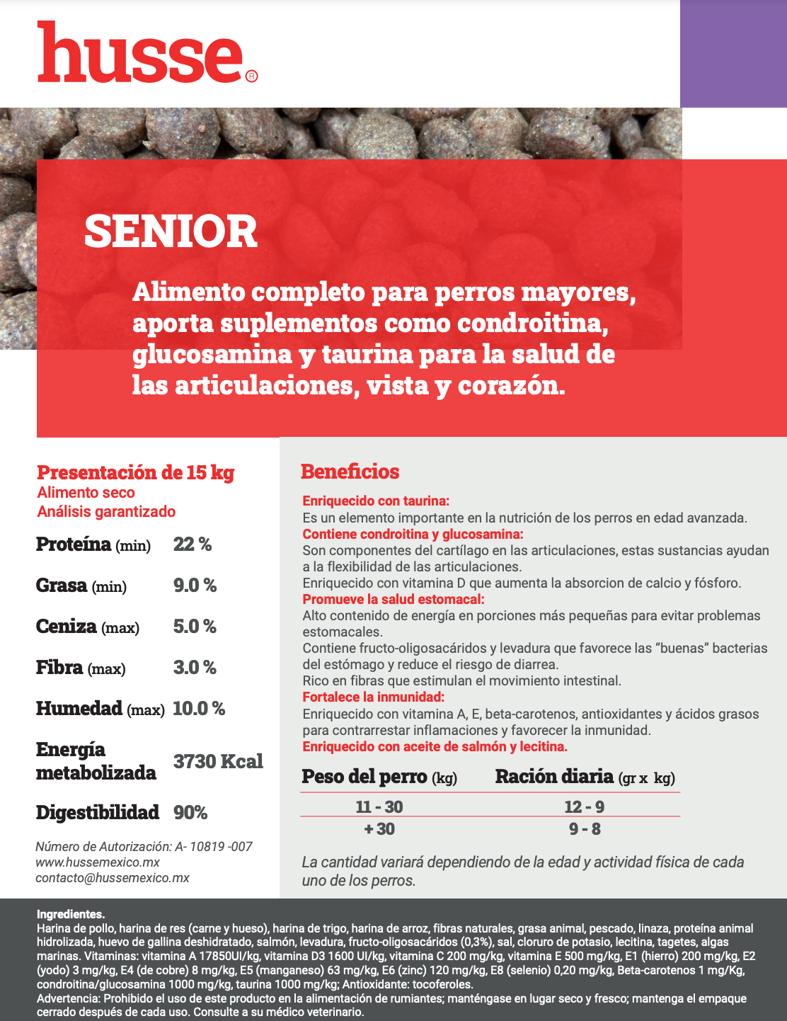 Croquetas Husse Senior - Adulto Mayor